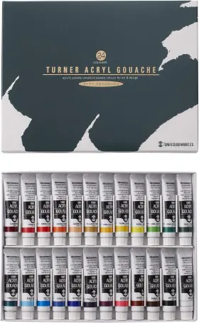 Ag24c Turner Colour Works Acrylic Gouache 24 Colors Set School 0.37 Fl Oz Pack Of Mulch