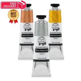 Tusc & Pine 194447061301 And Artist Oil Paint - 40 Ml Set Of 3 1 Count Pack Metallic