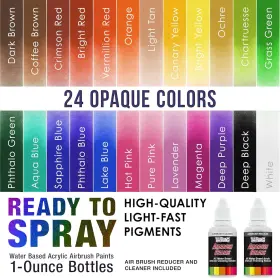 U.s. Art Supply 848849019759 24 Color Acrylic Airbrush Leather And Shoe Paint Set Opaque Co #2