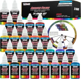U.s. Art Supply 848849019759 24 Color Acrylic Airbrush Leather And Shoe Paint Set Opaque Co