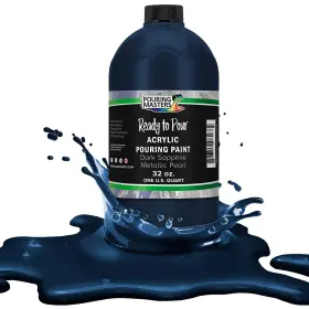Ps68250-qt U.s. Art Supply Pouring Masters Dark 32 Fl Oz Pack Of 1 Sapphire Blue Metallic Pearl