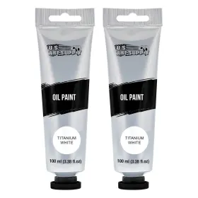 Pt-1002 U.s. Art Supply Titanium White Oil Paint - 2 3.38 Fl Oz Pack Of