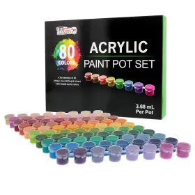 Pt-acr-80 U.s. Art Supply Acrylic Paint Set - 80 Count Pack Of 1 Color Mixing