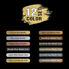 Pt-acr-m12 U.s. Art Supply 2.53 Fl Oz Pack Of 12 24 Karat Gold Silver Dollar Copper Penny #3
