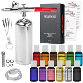 Kh-cake-12 U.s. Cake Supply - Complete Cordless Handheld Airbrush 12 Color