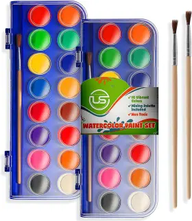 Ultimate Stationery 850022420108 2 Packs Of 16 Vivid Colors Washable Watercolor 1 Count Pack Color