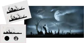 Umr-design 445038587582 Step By Cemetery Stencil For Acrylic Airbrush Spray Varnish Paint M