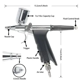 Uouteo 007470527496 Airbrush Trigger Gun Only Double Action Spray With 0.5mm #2