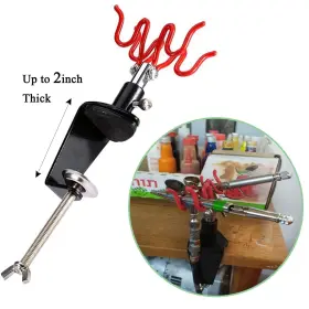 Uouteo 341009381983 Universal Airbrush Clamp Holder Stand Holds Up To 2 Spray Gun #2