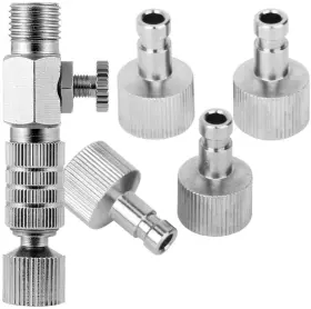 Uouteo 341009382294 Airbrush Quick Release Disconnect With 4 Male Fitting 1/8 Inch Bsp And Fema