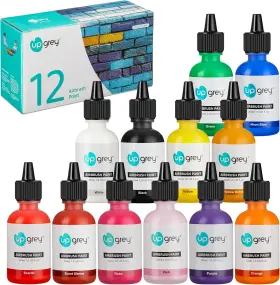 Upgrey 445003383348 Airbrush Paint 12 Color Set Opaque And Neon Colors Water