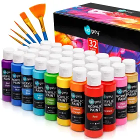 Up014000 Upgrey 32 Colors Acrylic Paint 2 Fl Oz Pack Of 60 Ml/2fl