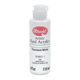 Pldat35-62 Utrecht Fluid Acrylics - Titanium White 4 Oz Bottle
