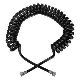 Uxcell 632702091750 1 Pcs 10ft Polyurethane Recoil Air Hose With 1/8 Inch Quick Fittings Black