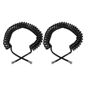 Uxcell 632702091767 2 Pcs 10ft Polyurethane Recoil Air Hose With 1/8 Inch Quick Fittings Black