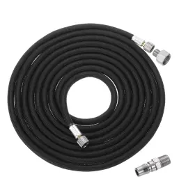 Uxcell 678202253922 10ft Nylon Braided Air Brush Hose 1/8 Inch Ends With 1/4 Male Adaptor Black