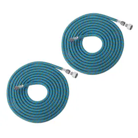 Uxcell 678202253953 2pcs 10ft Air Nylon Braided Brush Hose 1/8 Inch Ends With 1/4 Adaptor Blue