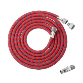 Uxcell 678202254011 6ft Nylon Braided Air Brush Hose 1/8 Inch Ends With 1/4 Male Adaptor Red