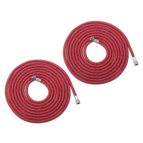 Uxcell 678202254066 2pcs 10ft Nylon Braided Air Brush Hose 1/8 Inch On Both End And Adapter Red