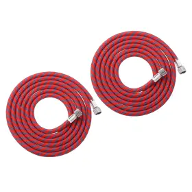 Uxcell 678202254165 2pcs 6ft Nylon Braided Air Brush Hose 1/8 Inch On Both End And Adapter Red