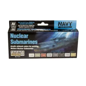 29069 Vallejo Acrylicos Nuclear Submarine Paint Set 0.5 1 Fl Oz Pack Of Black