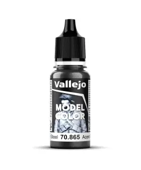 70865 Vallejo Oily Steel Paint 17ml 0.57 Fl Oz Pack Of 1 Metallic