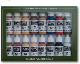 Vj70125 Vallejo - Model Color Face And Skin Tones Set 0.57 Fl Oz Pack Of 16 Rose