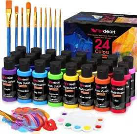 Vap-24 Verdeart Acrylic Paint Set - 24 Colors 2 Oz/59 Ml Fl Oz Pack Of