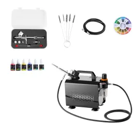 Vevor 197988696766 Airbrush Kit 1/6 Hp Air Brush With Compressor 1 Dual-action Professio