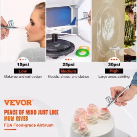 Vevor 840281559145 Airbrush Kit Portable Set With Compressor Airbrushing System #2