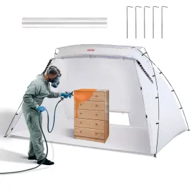Vevor 840281577194 Portable Paint Booth Larger Spray Tent With Built-in Floor Mesh Screen Fur
