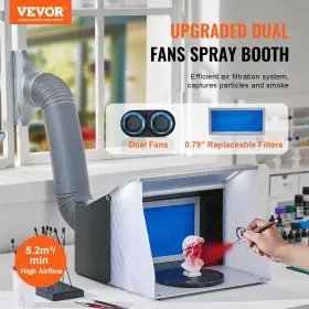Ah310 Vevor Airbrush Spray Booth Portable Hobby Paint Kit With 4