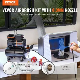 Tc-20b Vevor Airbrush Kit Dual Fan Air Tank Compressor System With 3.5l Storage #2