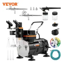 Tc-802 Vevor Professional Dual-action Airbrush Kit 120w Electric Spray Gun Air Brush Painting