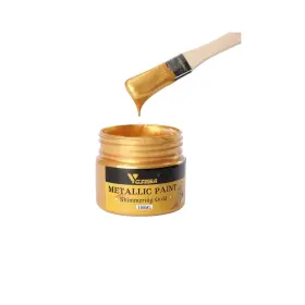 100goldpaint Vgseba Acrylic Paint Metallic Gold Non Toxic 3.38 Fl Oz Pack Of 1 Golden