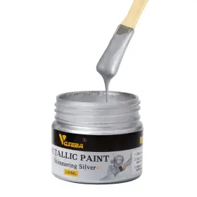 Vgseba Fr-100ml-silver Acrylic Paint Metallic Silver Non Toxic 4 Fl Oz Pack Of 1