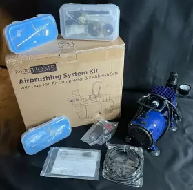 Tc802k Vivo Home Blue 1750rpm Airbrush Paint System With Air Compressor