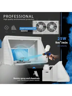 358464 Vivohome Dual Fans Portable Airbrush Paint Spray Booth Kit With 3 Led Lights #3