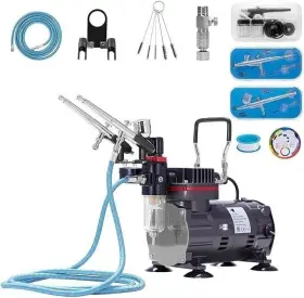 4336951560 Vivohome Airbrush Kit With 1/5 Hp Air Compressor And 3 Dual Action Professional