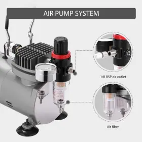 Vivohome 885469879677 Airbrush Kit With 1/5 Hp Air Compressor And 1 Dual Action K #3
