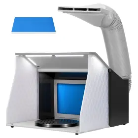 B0cqxh4dcd Vivohome Dual Fans Airbrush Paint Spray Booth With 4 Led Lights Turn Table And F