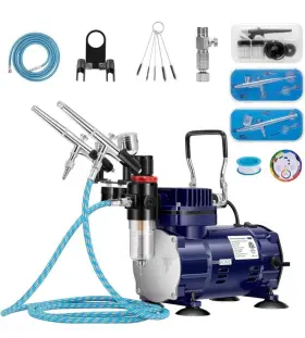 Vh1023us-bl Vivohome Airbrush Kit Dual-action Compressor Art Nail Tattoo Makeup Model