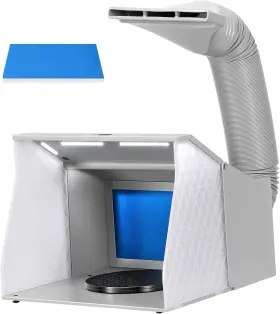 Vh1178us Vivohome Dual Fans Airbrush Paint Spray Booth With 4 Led Lights Turn Table And