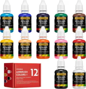 Vh1435us Vivohome 12 Color Airbrush Paint Set Acrylic Air Brush Paints Ready To Spray N