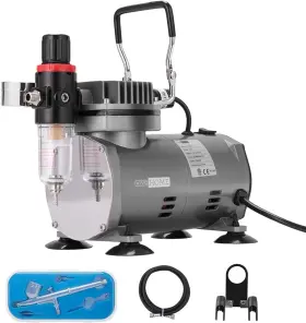 Vh483 Vivohome Airbrush Kit With 1/5 Hp Air Compressor And 1 Dual Action