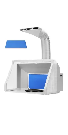 Vh620us-gr Vivohome Dual Fans Portable Airbrush Paint Spray Booth Kit With 3 Led Light Exhaust Filter