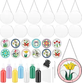 Yug-watersay-1835 Watersay 47 Pcs Stained Glass Painting Starter Kit Suncatcher Craft Diy Colorful