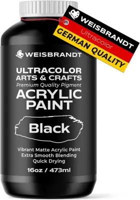 Ap-16b Weisbrandt Ultra Color Arts And Crafts Acrylic 16 Fl Oz Pack Of 1 Black