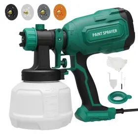 Wg20a-g Wibentl Paint Sprayer 700w Hvlp Spray Gun With 4 Brass Nozzles And 3 Patterns G