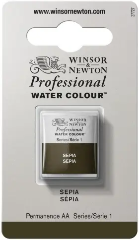 0101609 Winsor & Newton And Professional Watercolor Half Pan 1 Count Pack Of Sepia